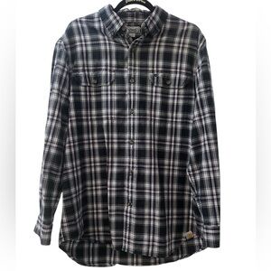 Carhartt Men’s L Plaid Long-Sleeve Button-Up Shirt, 100% Cotton